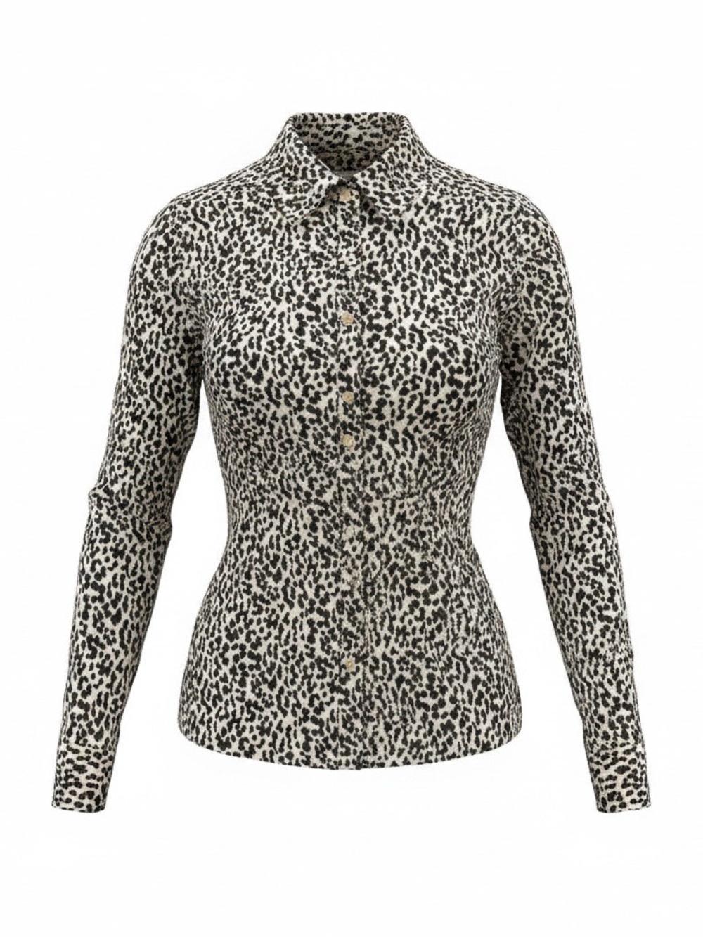 J. Crew Black & Cream Leopard Print Button-Down Shirt